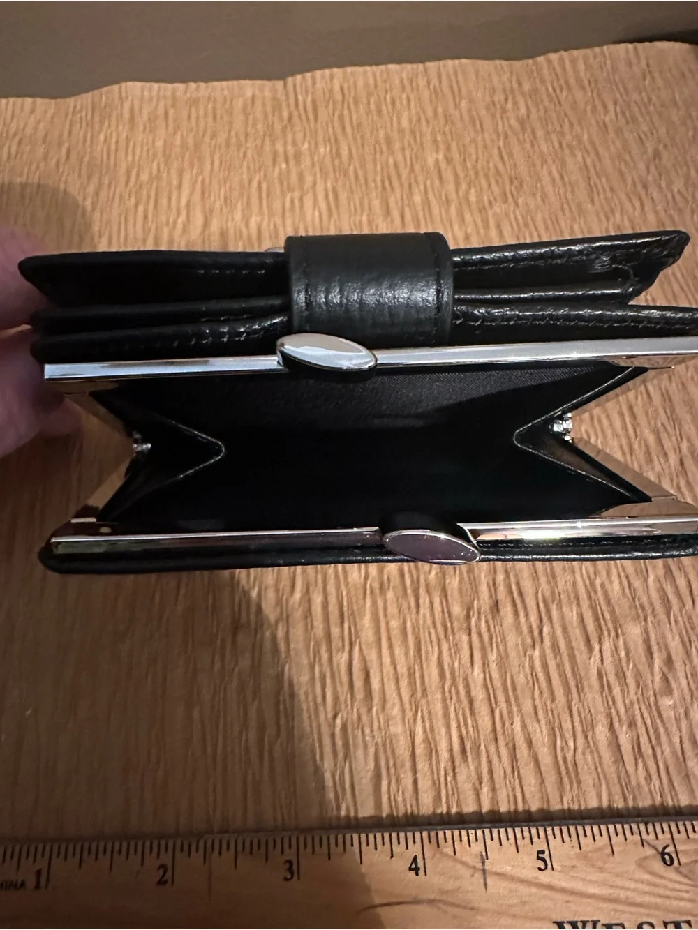 Identity Stronghold Black Leather Wallet with Silver Buckle